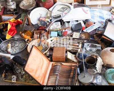 Tel Aviv, Israel - February 4, 2017: Old fashioned things for sale at a flea market in the old city of Jaffa, Tel Aviv, Israel Stock Photo