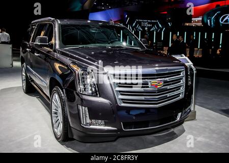 NEW YORK - March 23: A Cadillac CT6 exhibit at the 2016 New York International Auto Show during Press day, Stock Photo
