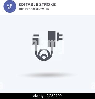 Charger icon vector, filled flat sign, solid pictogram isolated on white, logo illustration. Charger icon for presentation. Stock Vector