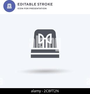 Alarm icon vector, filled flat sign, solid pictogram isolated on white, logo illustration. Alarm icon for presentation. Stock Vector