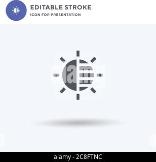 Contrast icon vector, filled flat sign, solid pictogram isolated on white, logo illustration. Contrast icon for presentation. Stock Vector