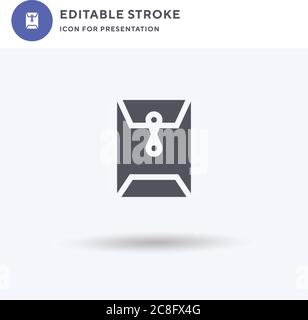 Dossier icon vector, filled flat sign, solid pictogram isolated on white, logo illustration. Dossier icon for presentation. Stock Vector