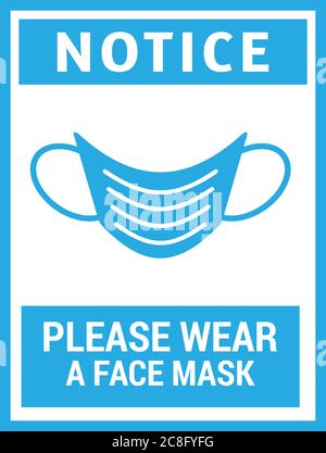 Face mask signage template vector isolated Stock Vector