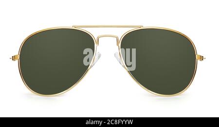 aviator sunglasses isolated on white background. With clipping path
