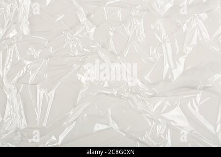 closeup of wrinkled plastic texture, full frame Stock Photo