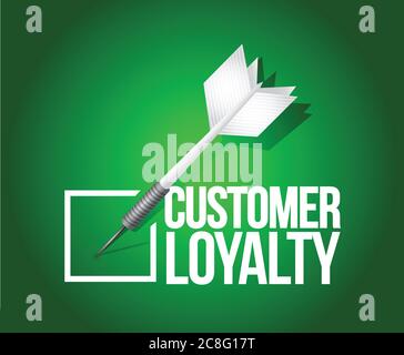 Customer loyalty dart selection.illustration design over a green background Stock Vector