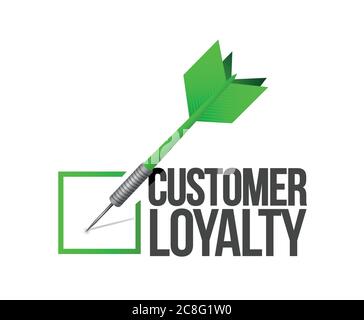 Customer loyalty dart check mark illustration design over a white background Stock Vector