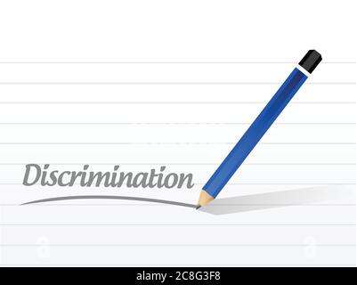 Discrimination message illustration design over a white background Stock Vector
