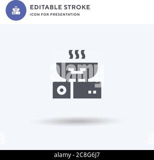 Cook icon vector, filled flat sign, solid pictogram isolated on white, logo illustration. Cook icon for presentation. Stock Vector