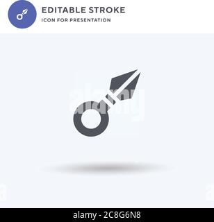 Kunai icon vector, filled flat sign, solid pictogram isolated on white, logo illustration. Kunai icon for presentation. Stock Vector