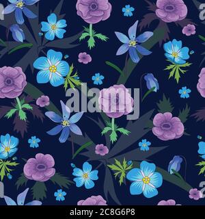 Forget me not flower colorful vector isolated Stock Vector Image