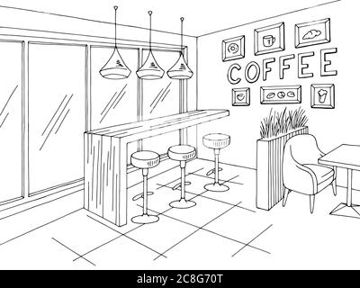 Cafe Interior Bar Graphic Black White Sketch Illustration Vector Royalty  Free SVG, Cliparts, Vectors, and Stock Illustration. Image 140617214.