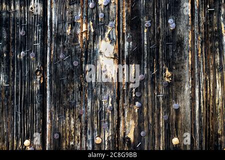 Brown weathered wooden in detail background Stock Photo