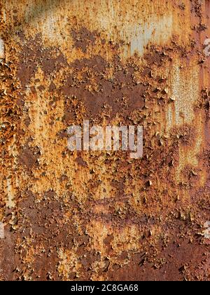 Rusting peeling paint metal wall of industrial building, Pennsylvania, USA Stock Photo