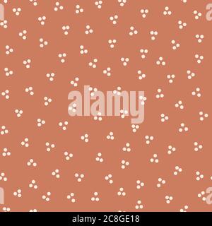 Seamless background dotted gender neutral baby pattern. Simple whimsical minimal earthy 2 tone color. Kids nursery wallpaper or boho spotted fashion Stock Vector