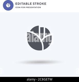 Lettuce icon vector, filled flat sign, solid pictogram isolated on white, logo illustration. Lettuce icon for presentation. Stock Vector