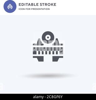Caliper icon vector, filled flat sign, solid pictogram isolated on white, logo illustration. Caliper icon for presentation. Stock Vector