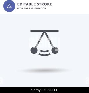 Pendulum icon vector, filled flat sign, solid pictogram isolated on white, logo illustration. Pendulum icon for presentation. Stock Vector