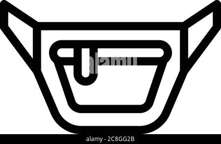 Money waist bag icon, outline style Stock Vector