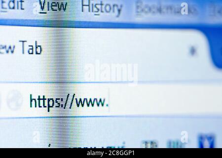 close up of web browser, shallow dof on the address bar Stock Photo