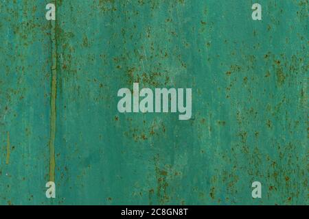 old rusty green iron surface. green background Stock Photo