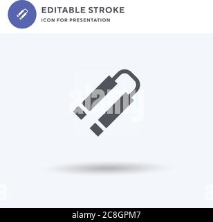 Nunchaku icon vector, filled flat sign, solid pictogram isolated on white, logo illustration. Nunchaku icon for presentation. Stock Vector