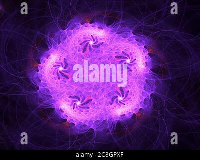 Flame Fractal - Abstract Bacteria or Virus Stock Photo