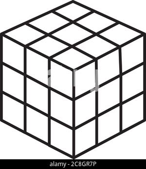 strategy cube icon over white background, flat style, vector ...