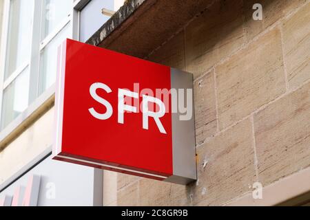 Bordeaux , Aquitaine / France - 07 22 2020 : sfr store text logo sign of french phone operator shop Stock Photo