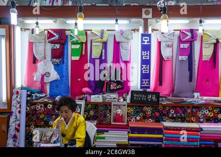 Hanbok store, Dongdaemun Shopping Complex, Seoul, South Korea, Stock Photo