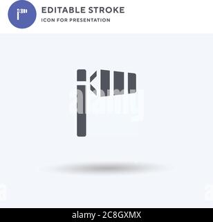 Windsock icon vector, filled flat sign, solid pictogram isolated on white, logo illustration. Windsock icon for presentation. Stock Vector