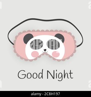 Good Night Abstract Background with Funny Sleeping Mask. Vector Illustration Stock Vector