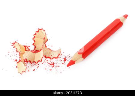 sharpened red pencil isolated on white Stock Photo