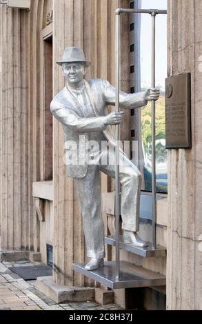 Belgrade, Serbia - July 20, 2020: Statue of american actor of serbian descent Karl Malden , a work by Zdravko Joksimovic, in front of Yugoslav film ar Stock Photo