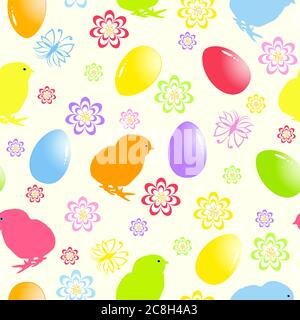 vector illustration of a seamless easter background Stock Vector