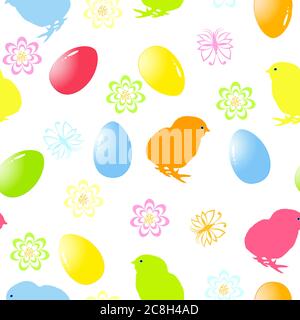 vector illustration of a seamless easter background Stock Vector