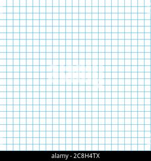 School notebook texture blank sheet. Vector seamless pattern paper exercise book in a cell. Pattern in a cage Stock Vector