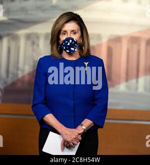 Washington, U.S. 24th July, 2020. July 24, 2020 - Washington, DC, United States: House Speaker Nancy Pelosi (D-CA) at a press conference about the extension of federal unemployment benefits. (Photo by Michael Brochstein/Sipa USA) Credit: Sipa USA/Alamy Live News Stock Photo