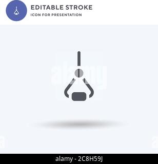 Handle icon vector, filled flat sign, solid pictogram isolated on white, logo illustration. Handle icon for presentation. Stock Vector