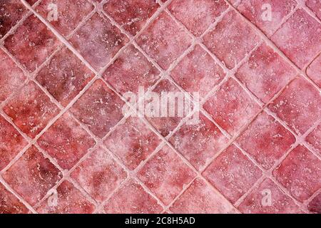 closeup of retro terracotta tiles for background use Stock Photo