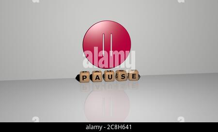 3D graphical image of PAUSE vertically along with text built around the ...