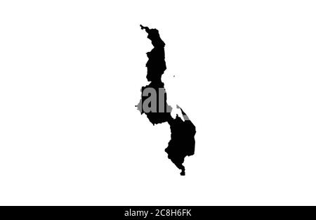 Malawi map outline vector illustration Stock Vector