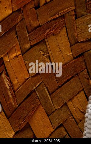 Photo of Brown Textured Braided Vimini Wood Background Stock Photo