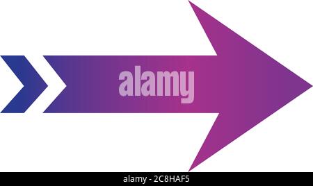 arrow direction related icon, right pointed orientation gradient style vector illustration Stock Vector