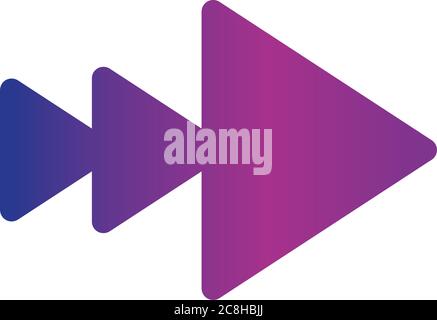 double right arrows direction web button gradient style icon vector illustration Stock Vector