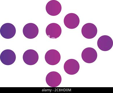 dotted arrow pointing right side gradient style vector illustration Stock Vector