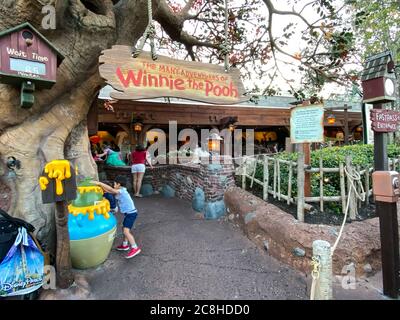 Orlando,FL/USA-1128/19:The entrance to the Winnie the Pooh ride at Magic Kingdom in Walt Disney World in Orlando, FL. Stock Photo