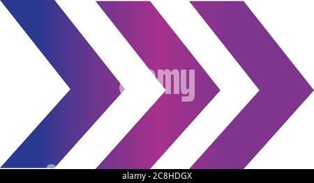 right arrows direction advancement gradient style icon vector illustration Stock Vector