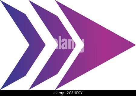double right arrows direction forward button gradient style icon vector illustration Stock Vector