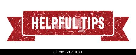 helpful tips ribbon sign. helpful tips vintage retro band. Stock Vector